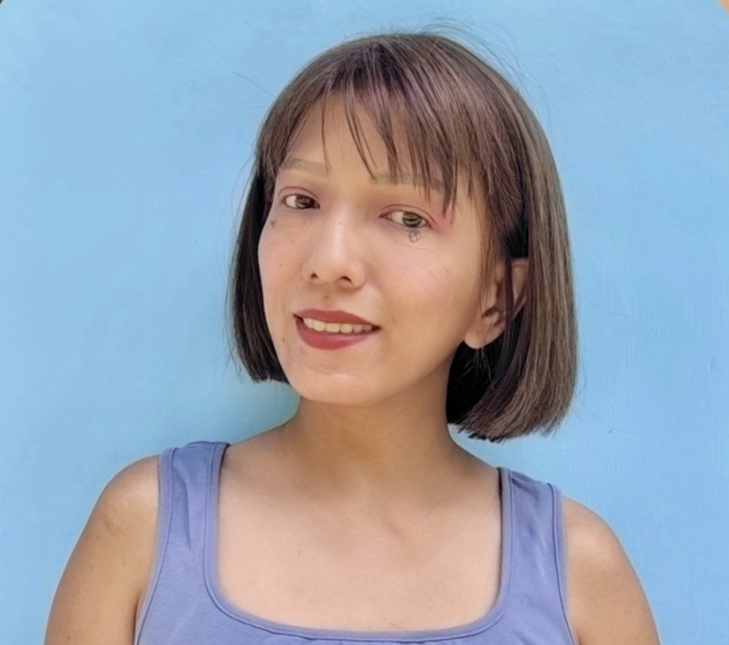 Short French bob wig with bangs