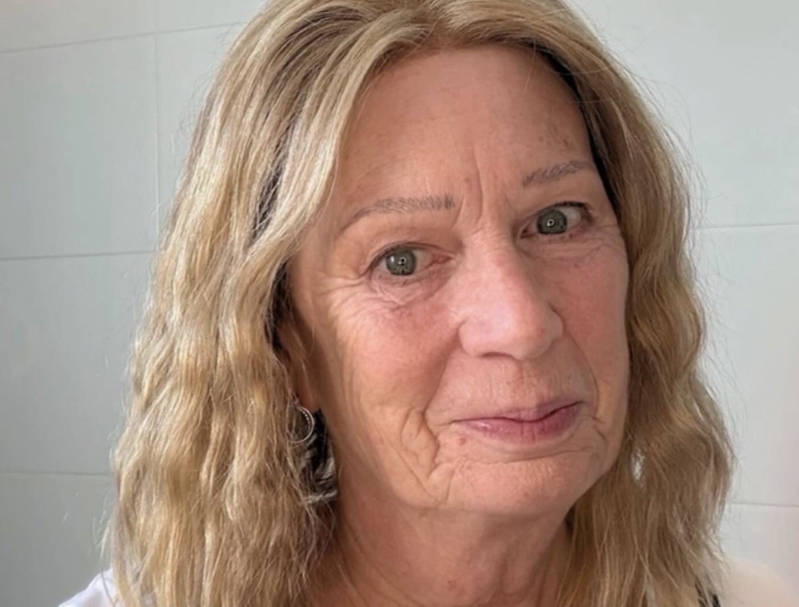 Shirley wearing an untreated European human hair wig in soft blonde waves